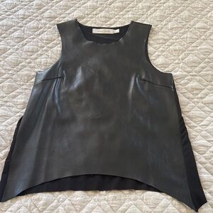 Bishop and Young Raw Hem Black Sleeveless Top